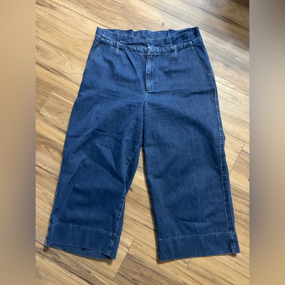 Boden paper bag wide leg denim blue jeans - Picture 2 of 4